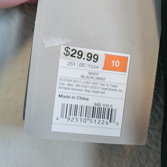 Jason Wu for Target Black Pleated Skirt Sz 10 Preppy Feminine Minimalist Casual - Picture 5 of 8